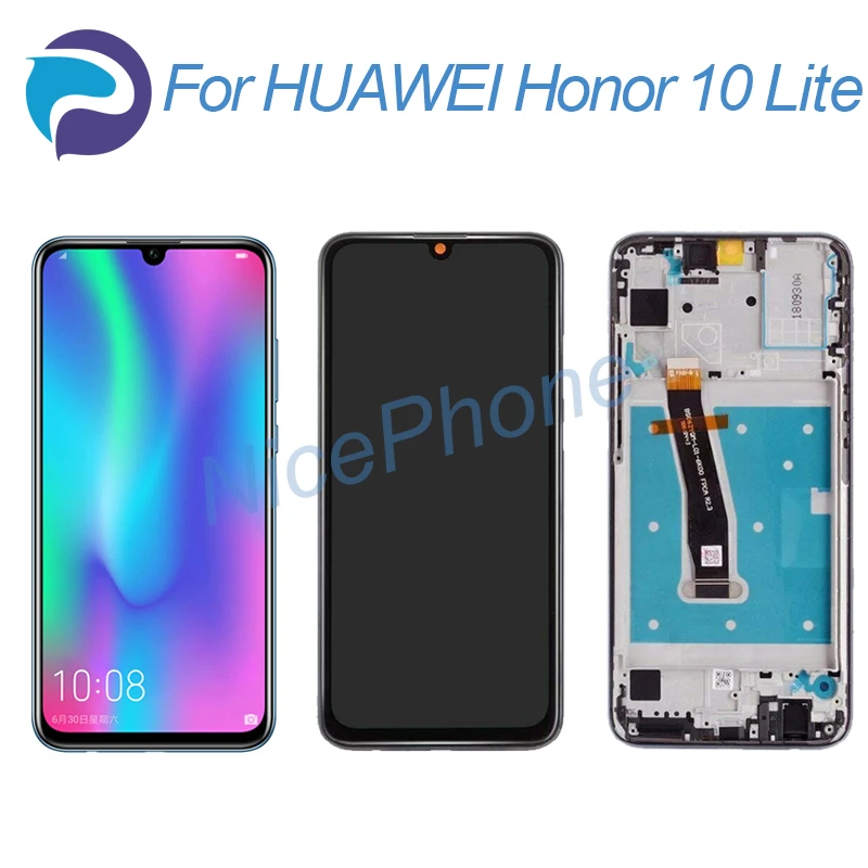 ЖК экран Honor 10 Lite + сенсорный дигитайзер с рамкой в сборе HRY LX1 LX1MEB LX2 AL00a TL00 LCD|Экраны - Фото №1