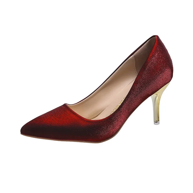 Осенняя женская обувь на высоком каблуке модные крутые туфли шпильке для банкета