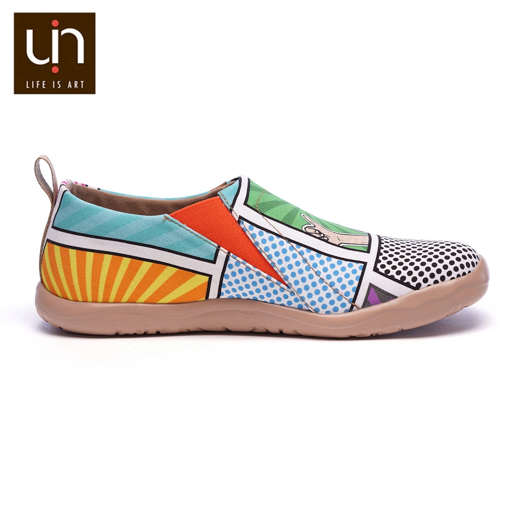 UIN/Мужская парусиновая обувь с рисунком комиксов модная повседневная на плоской