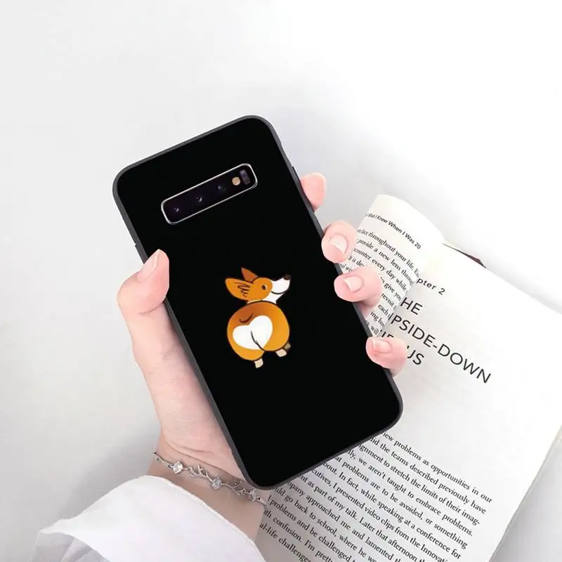 Милый черный чехол для телефона с изображением корги ягодиц животных щенков Samsung