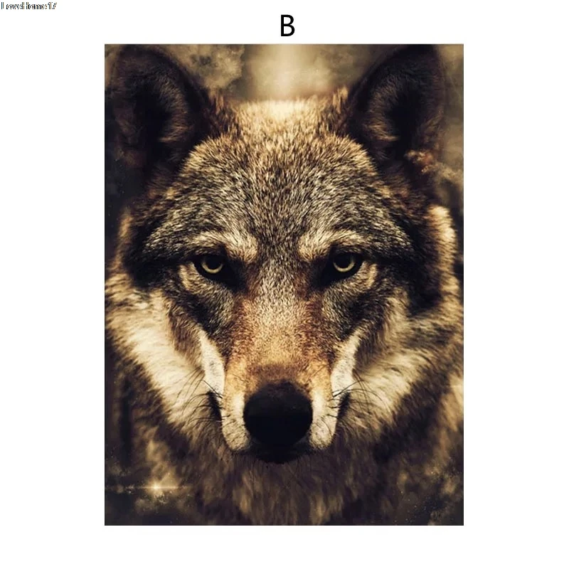 

Elephant Wolf Tiger Eagle Fox Animal Poster Art Modern Fashion room Decoration Frameless Canvas Oil Painting Photo