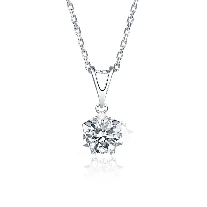 Женский кулон из муассанита с круглой огранкой 1.0ct 6 5 мм VVS1|Подвески| |