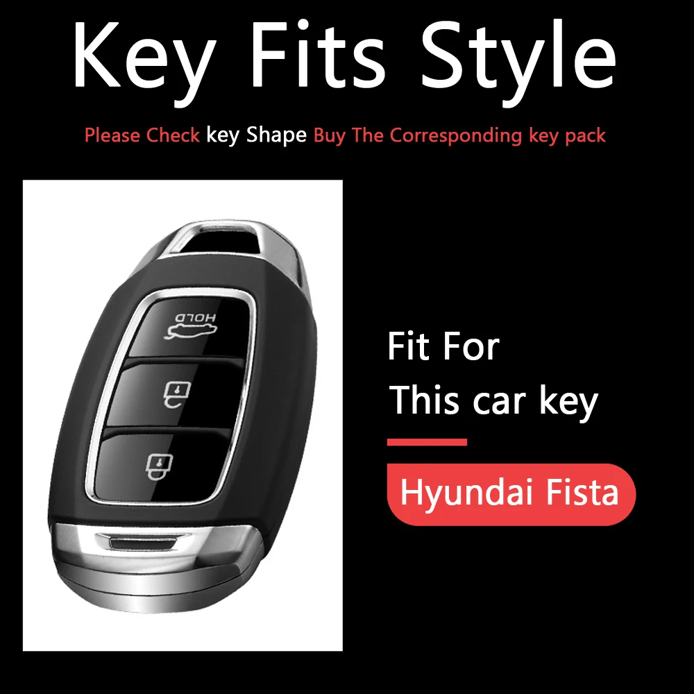 

Carbon Fiber Car Key Case For Hyundai Santa Fe TM 2019 I30 2018 Solaris Azera Elantra Grandeur Accent Keychain Holder Protector