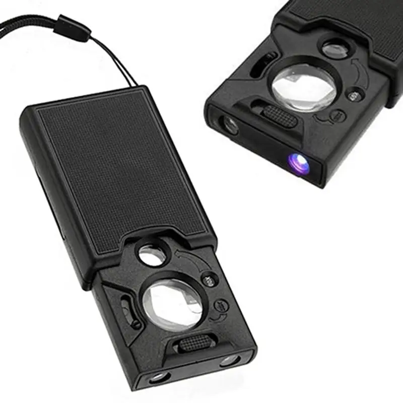 

30x 45x 60x LED UV Lighted Magnifier Jewelers Loupe Loop Magnifying Glass
