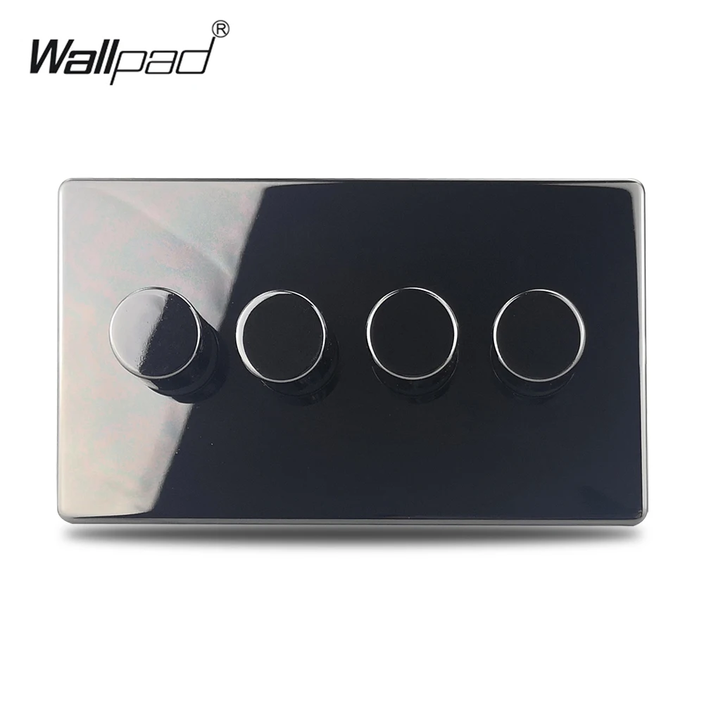 4 Gang 2 Way Led Light Dimmer Switch Push On Off Stainless S
