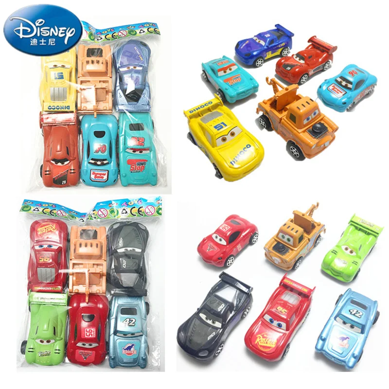 

6PCS/Lot A/B style Disney Vehicle Mobilization Lightning McQueen Sally Carrera Mater Doc Hudson Children's toys for Christmas