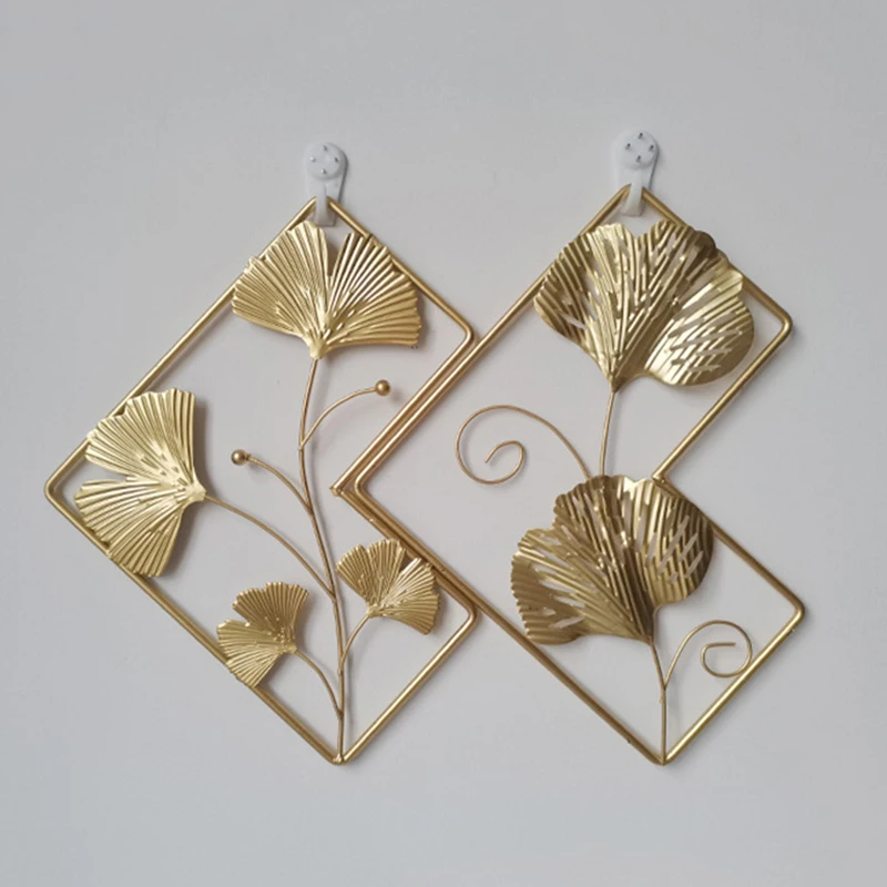 

Настенный декор в скандинавском стиле, креативный железный металлический лист гинкго, декоративный фон для гостиной, дивана, аксессуары дл...