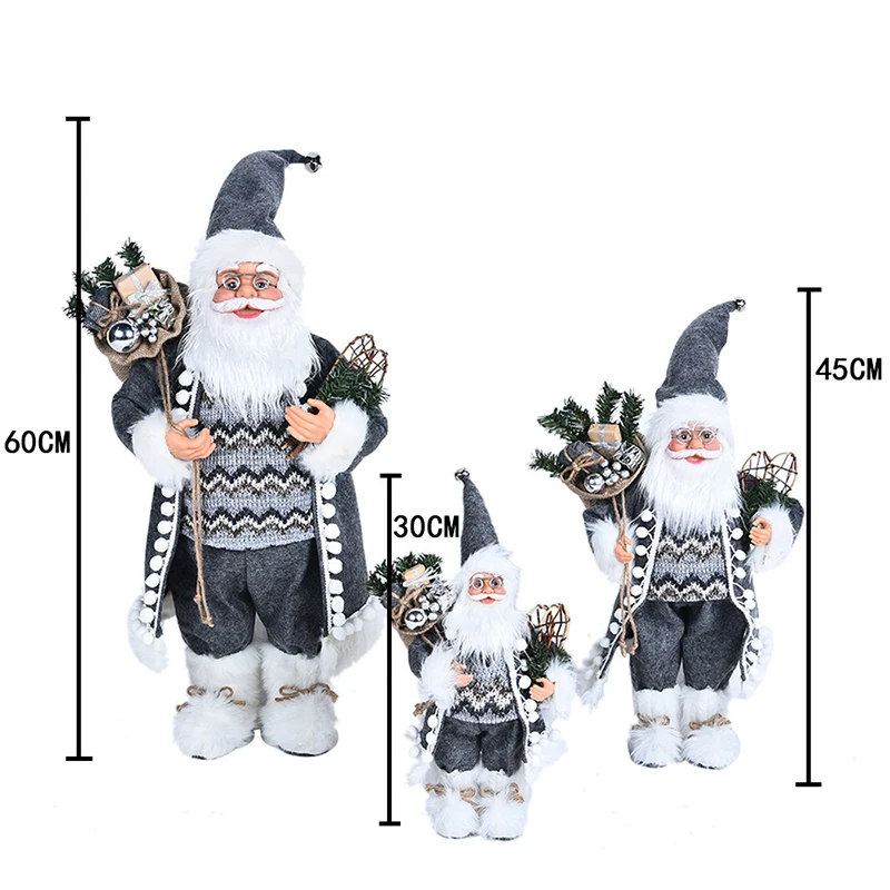 

Newly 30/45/60cm Cute Santa Claus Ornaments Handmade Craft Christmas Party Home Decoration TE889
