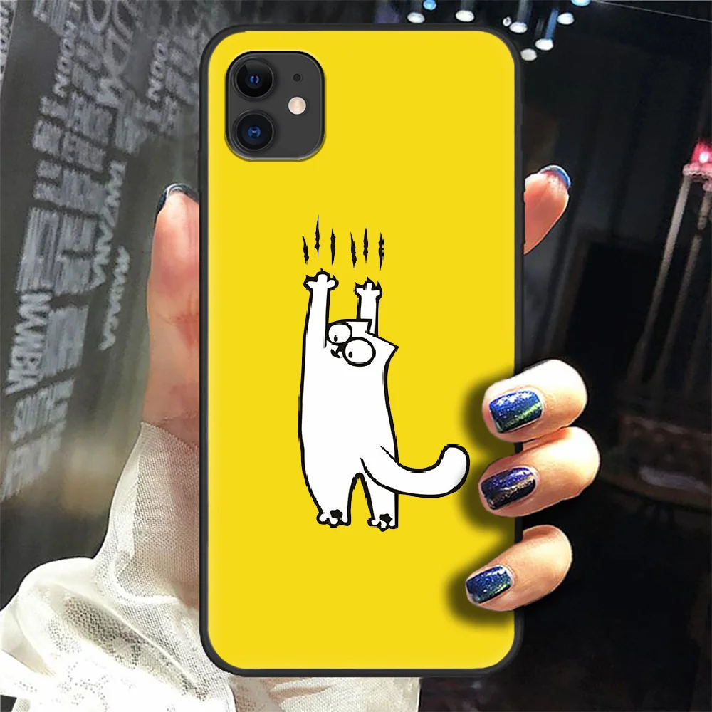 

simons cat funny cartoon Phone Case Cover Hull For iphone 5 5s se 2 6 6s 7 8 plus X XS XR 11 PRO MAX black waterproof luxury