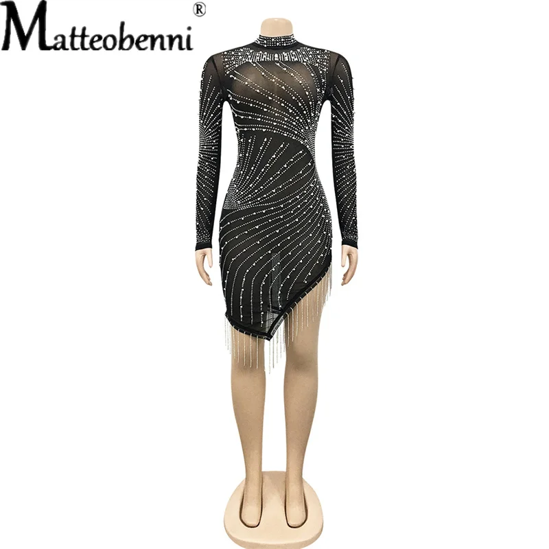 Модные женские платья с принтом со стразами соблазнительные облегающие