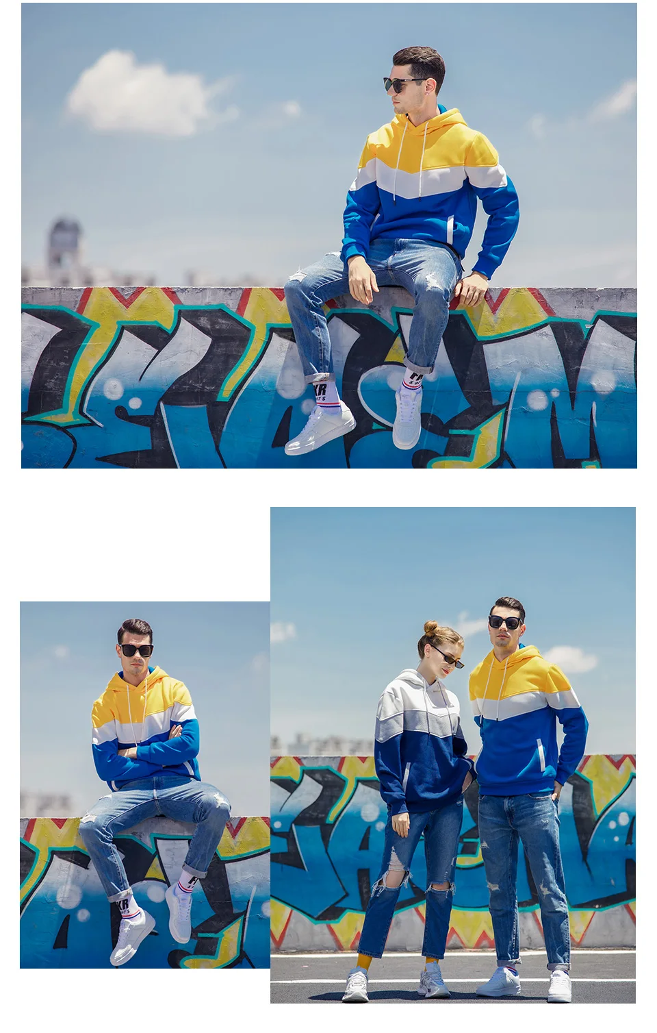 

Men's BMW Logo Patchwork Sweatshirt Set Hoodie Loose Streetwear Fall Winter Fashion Jacket + Pants 2-Piece Set