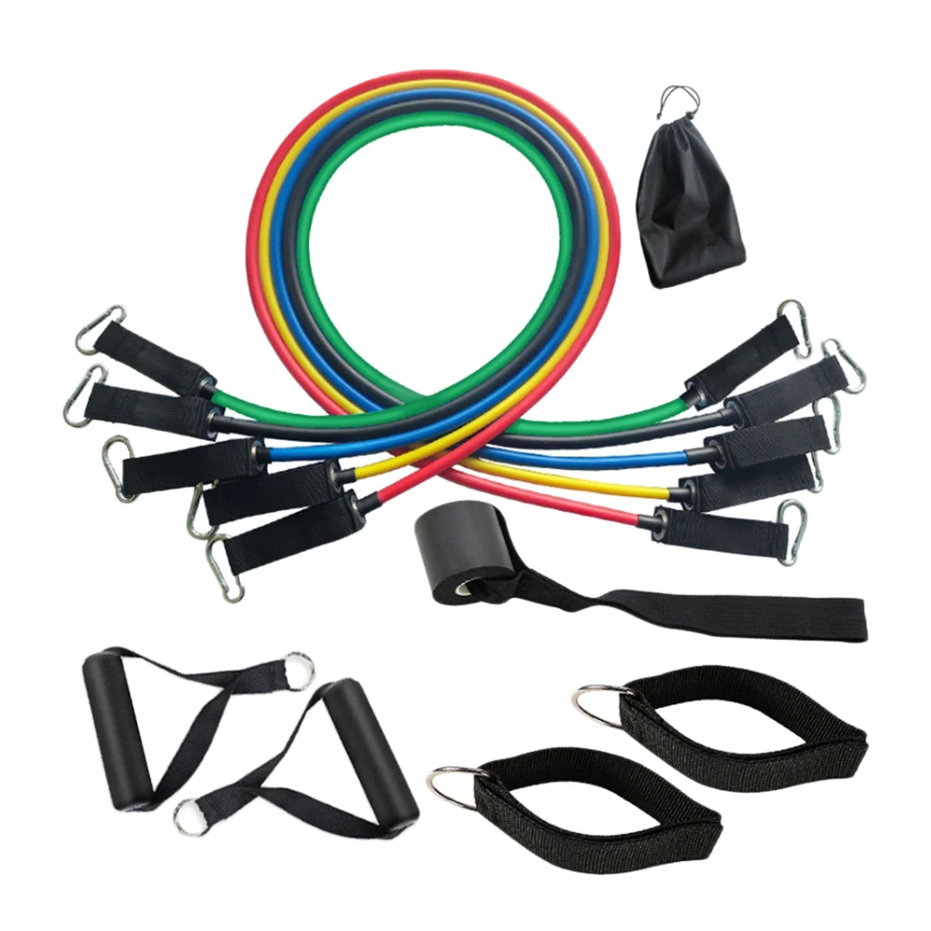 

11x 10-30LBS Indoor Resistance Band Set Workouts Physical