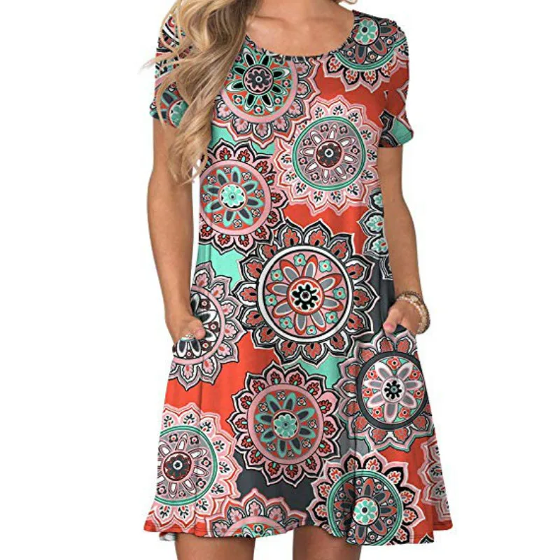 Летнее платье 2019 года новое пляжное с коротким сарафаном женская туника