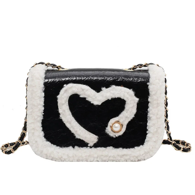 

2021 Winter Branded Trending Classic Plush Totes Women's Handbag Casual Lambswool Pu Leather Shoulder Crossbody Bags Designer