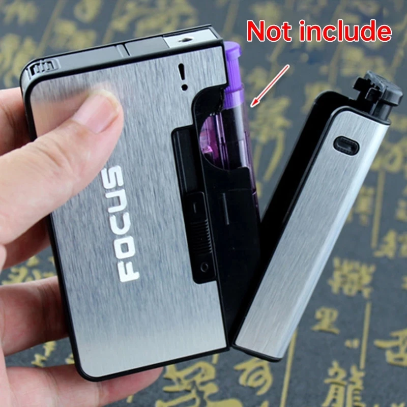 Portable Automatic Cigarette Case Metal Boxes 10PCS Holder Not Lighter Gadget For Men Christmas Gifts | Дом и сад