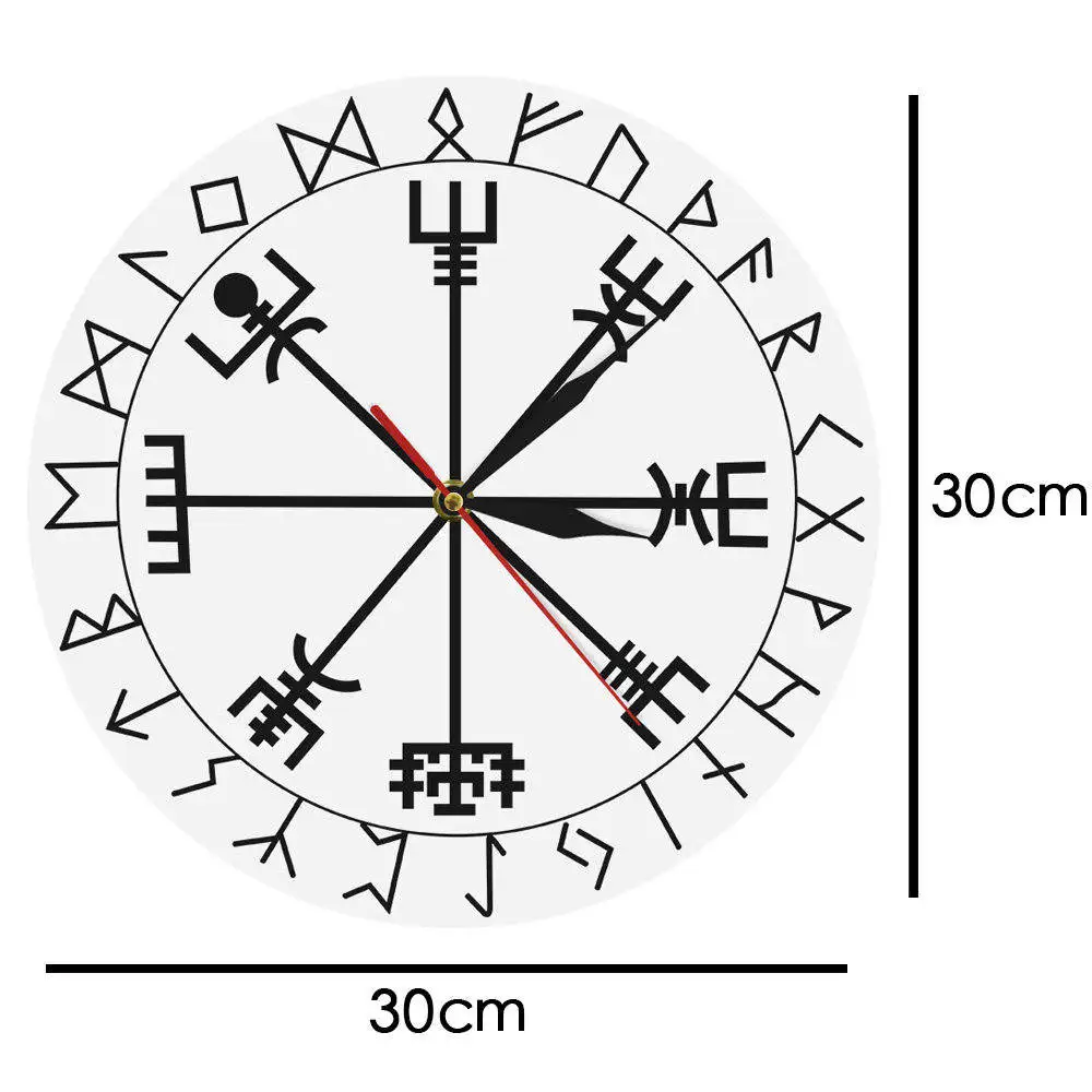 Скандинавская Руна Compass Уникальные кварцевые настенные часы подарок для Него
