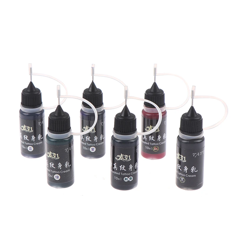 

10ML Temporary Tattoo Ink DIY Fruit Gel Body Art Painting Pigment Tattoo Juice Ink 6colors Body Art Tattoo Pigment 1pcs