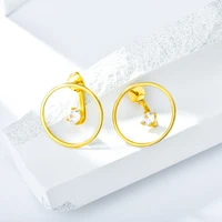 925 sterling silver zircon hoop earrings for women simple luxury circle zircon earring gold silver fashion jewelry wholesale