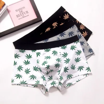 Трусы-боксеры мужские с Кленовым листом хлопковые шорты литературное нижнее