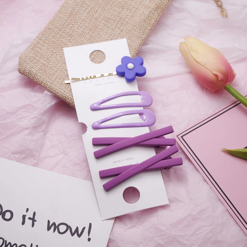 Заколка для волос ярких цветов Геометрическая 5 шт./компл. шпильки с цветком