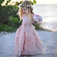dollcake pink flower girl dresses ruffles princess beach wedding girls dresses kids clothes girl party dresses vestidos