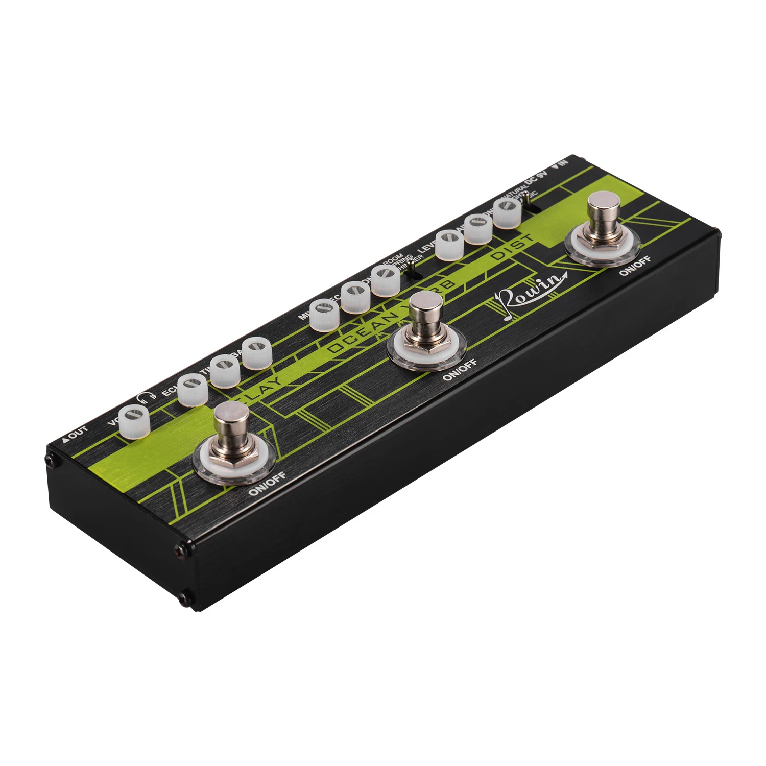 Rowin DAP-1 3-в-1 гитара Мульти для создания спецэффектов задержка + Океанский глагол