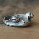 Богемное Винтажное кольцо лягушки для женщин художественный дизайн ретро открытие изменяемое женское кольцо унисекс серебряный цвет подарок