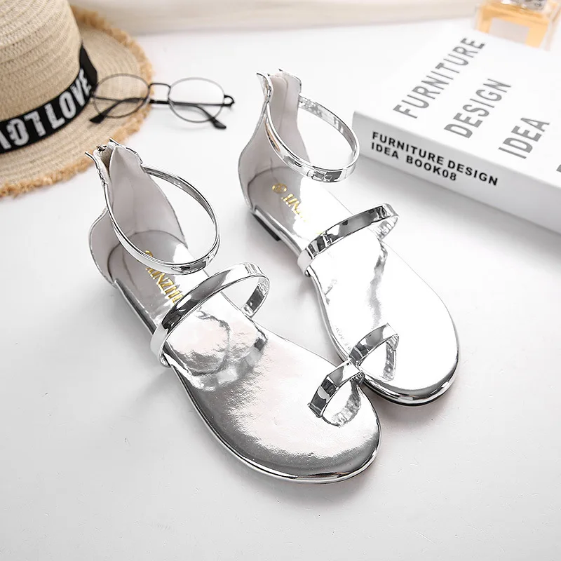 

Shallow Mouth Beach Sandal Woman Luxury 2021 Summer Clear Heels Female Shoe Leather Flat New Girls Beige Comfort Rome Solid PU R