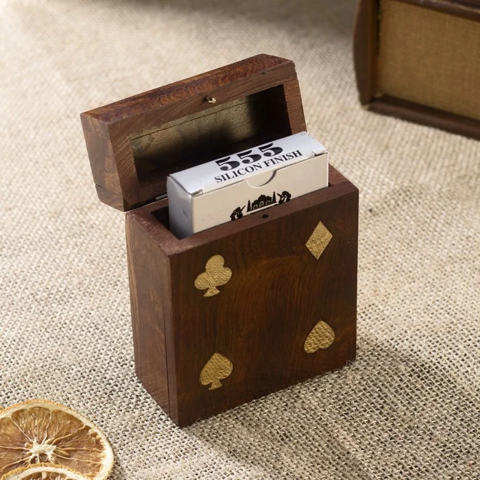 Deck of cards in a wooden box card games Go Karts Entertainment Sports |
