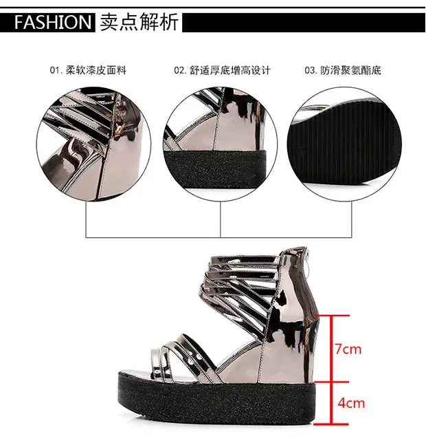 

Slope sandals women's 2021 new platform shoes women's sandals increase waterproof sexy hollow gladiator sandals SHOES 11CM