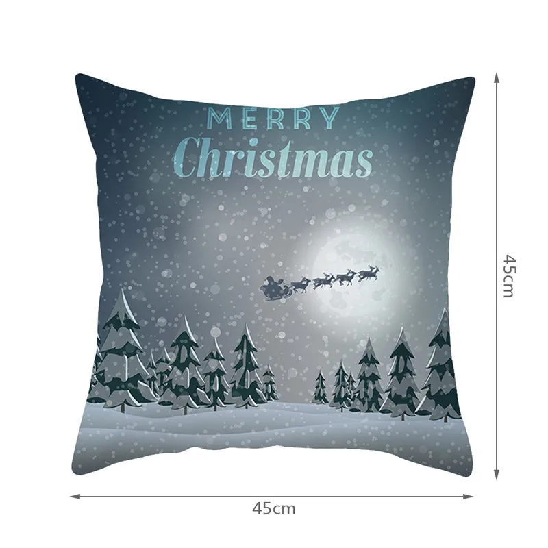

Nanacoba Merry Christmas Cushion Cover Short Plush Geometric Printed Sofa Throw Pillow Cover Car Chair Home Decor Pillow Case