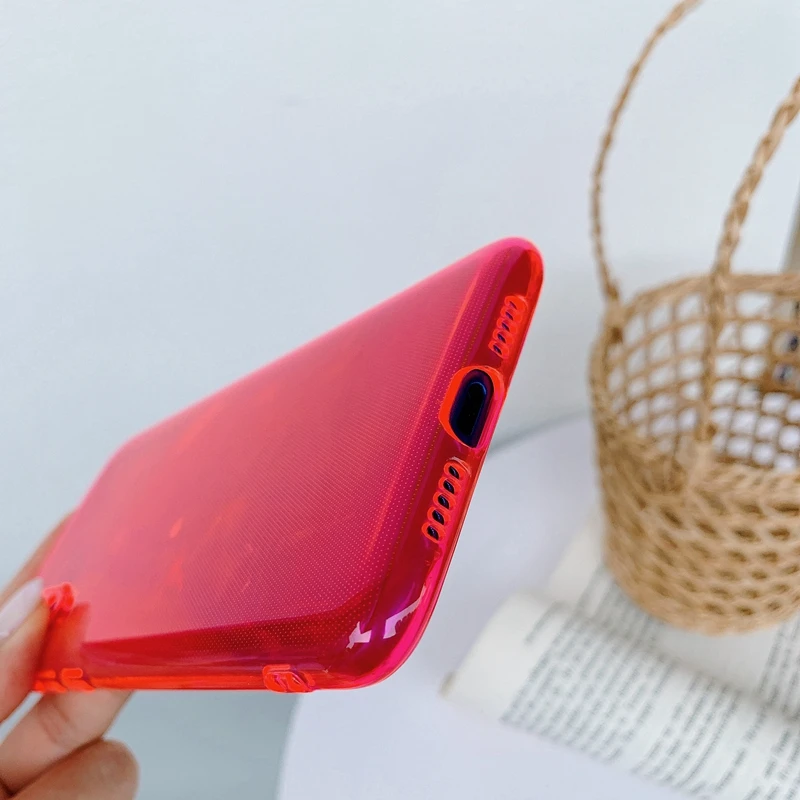 Флуоресцентный неоновый яркий цветной Мягкий Силиконовый ТПУ Прозрачный чехол