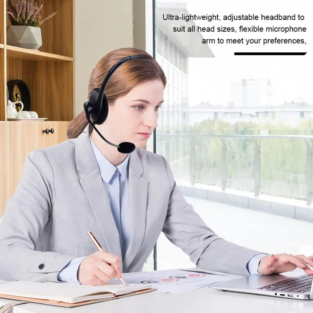 Одноушные наушники для работы с клиентами проводные шумоподавляющим микрофоном