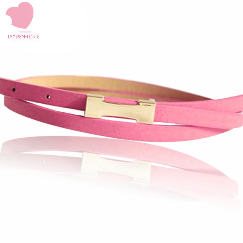 2020 Горячая Мода металлическая пряжка Женская свиная кожа/PU Тонкий Пояс женский