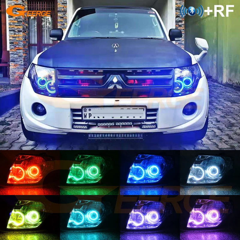 Для Mitsubishi pajero 2006 2007 2008 2009 2010 2012 2013 RF Bluetooth APP мульти-Цвет RGB комплект светодиодов «глаза ангела»