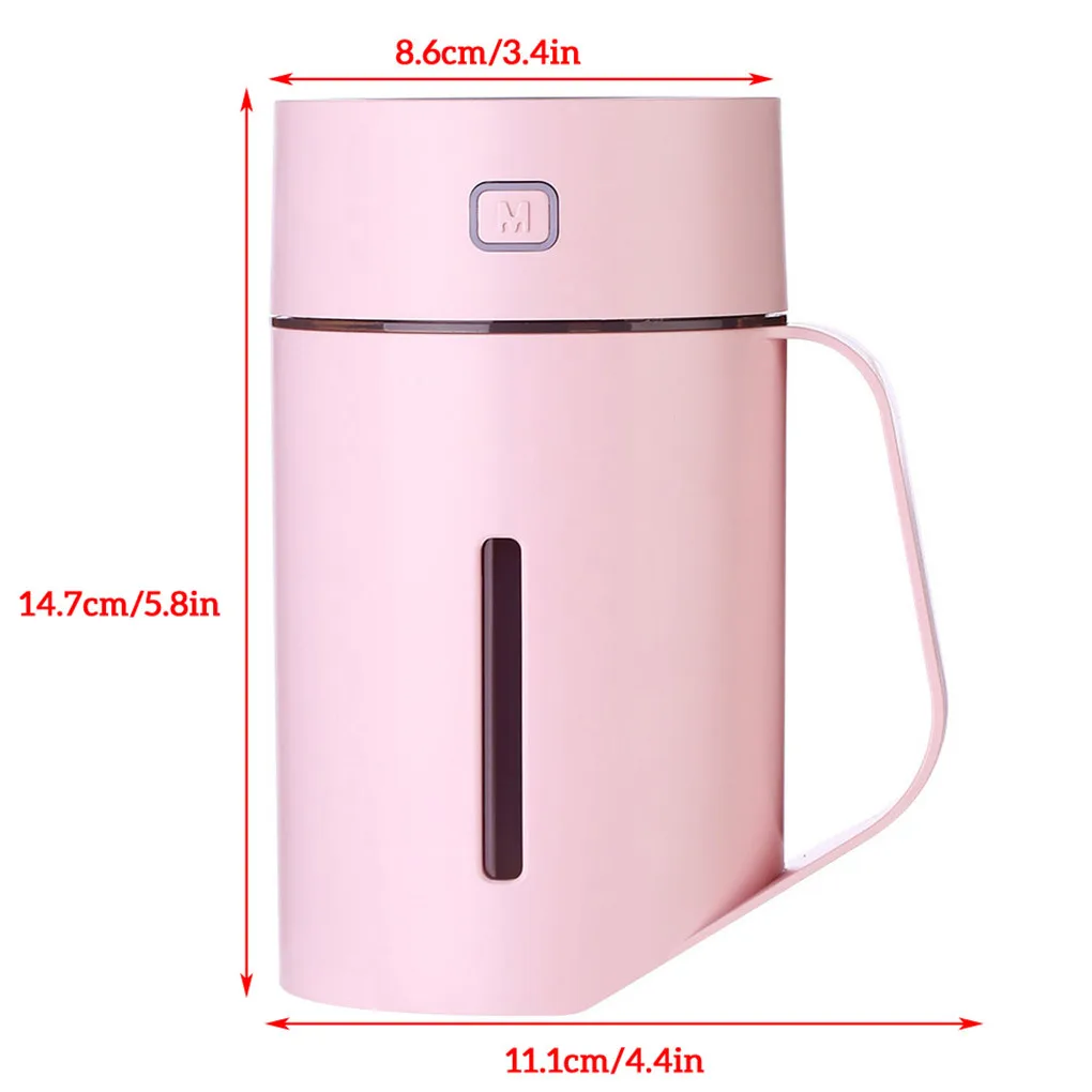 Мини-увлажнитель воздуха большой емкости 420 мл Радужный цвет Светодиодная