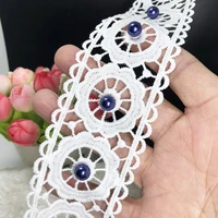 10yard 5cm window curtains handmade wedding screen lace arts craft fabric ribbon with beads diy women skirt dress accessories