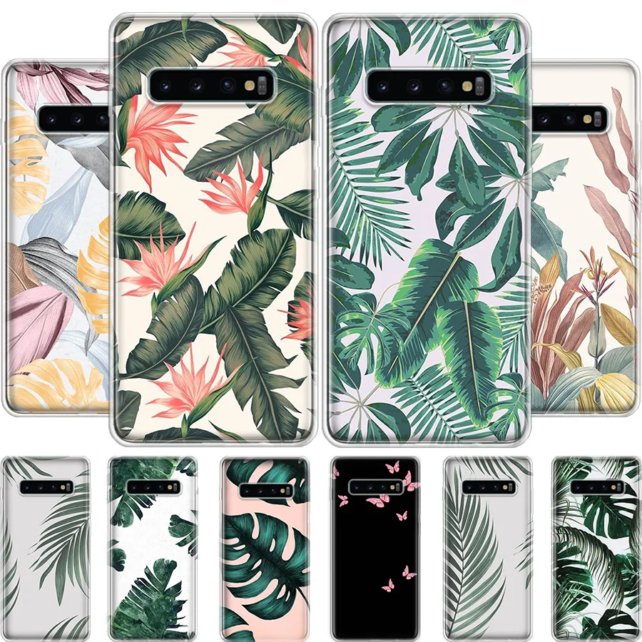 

Fashion Lovely Leaves Patterned Phone Case For Samsung S22 Ultra S21 Plus Galaxy S20 FE S10 Lite 2020 S9 S8 S7 S6 EDGE Cover