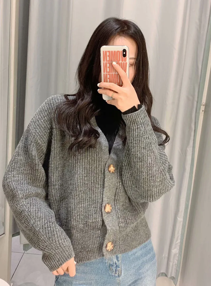 Новый элегантный модный теплый осенний зимний женский кардиган свитер с рукавом