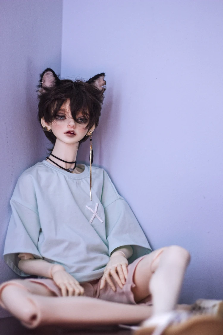 BJD doll clothes for 1/3 1/4 MSD DD Uncle size back printed silhouette loose-fitting T-shirt with 2 colors accessories |