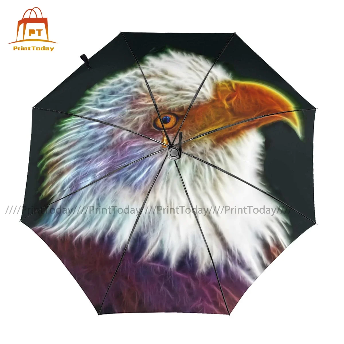 

American Eagle Umbrella Waterproof Automatic Umbrella Aesthetic Design Portable Trekking Umbrella