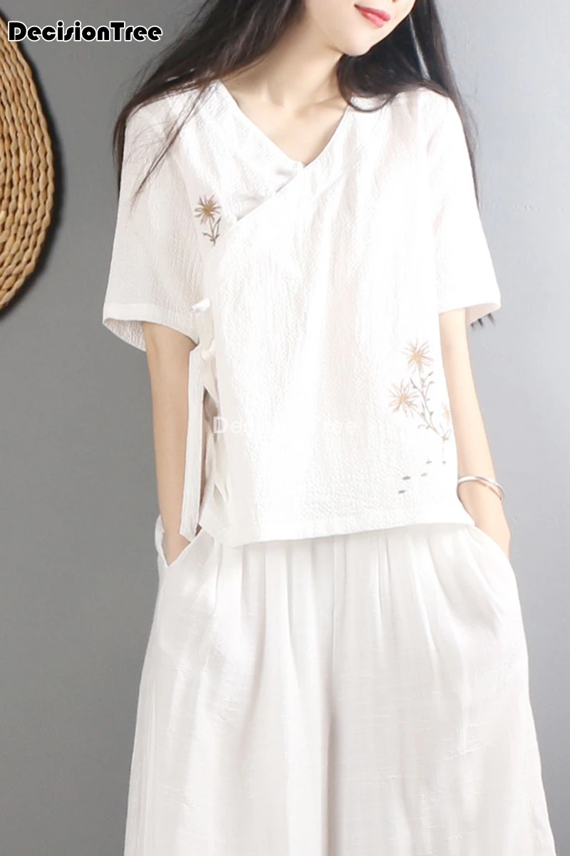 2021 Топ ханьфу в китайском стиле китайская рубашка традиционная Женская костюм