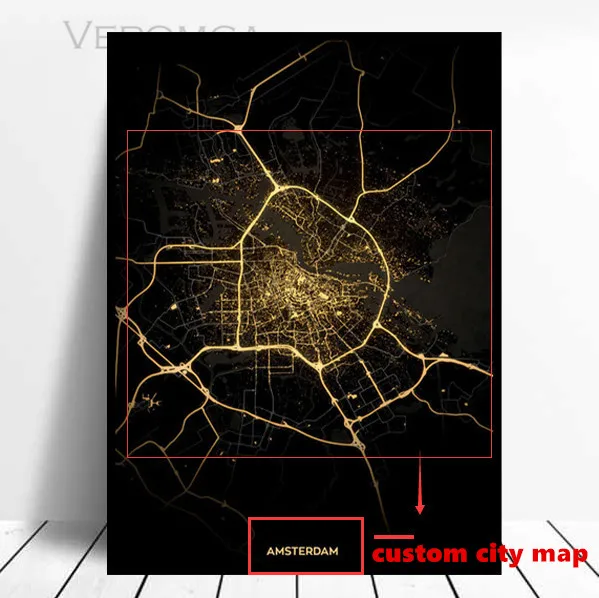 Плакат Амстердам карта Нидерландов городские карты пользовательский принт