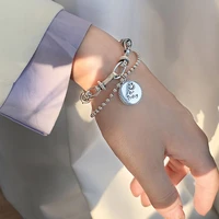 new arrival 30 silver plated trendy smile face ladies cross chains bracelets jewelry for best friend birthday gift