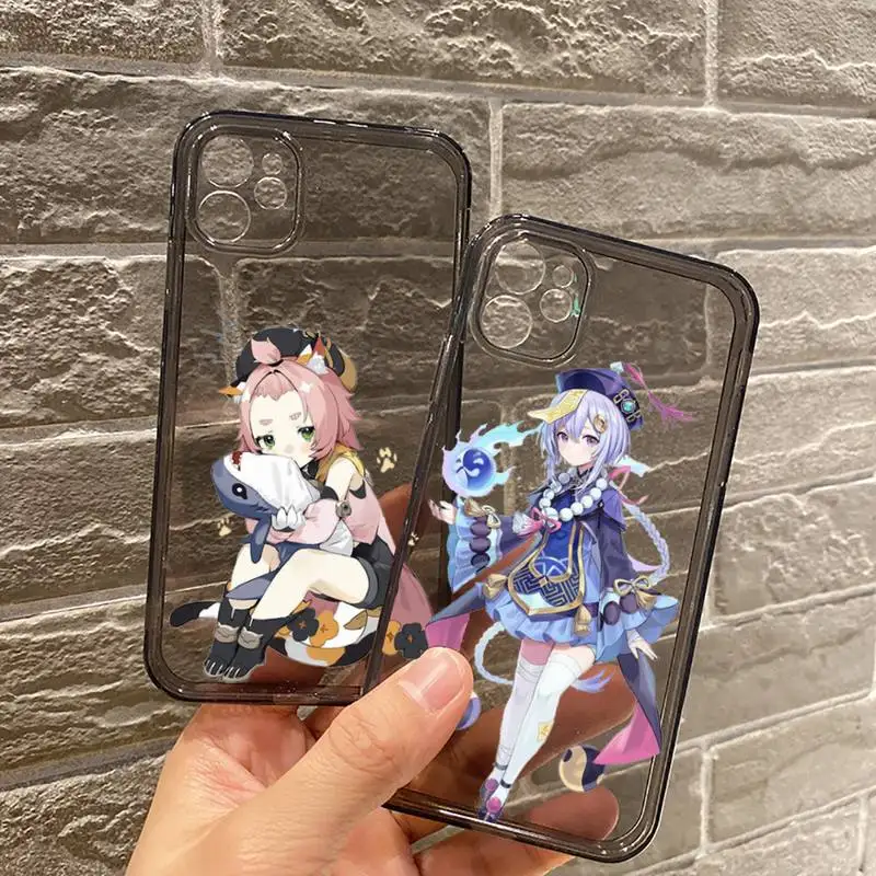 

Genshin impact game Phone Case Transparent for iPhone 7 8 11 12 se 2020 mini pro X XS XR MAX Plus