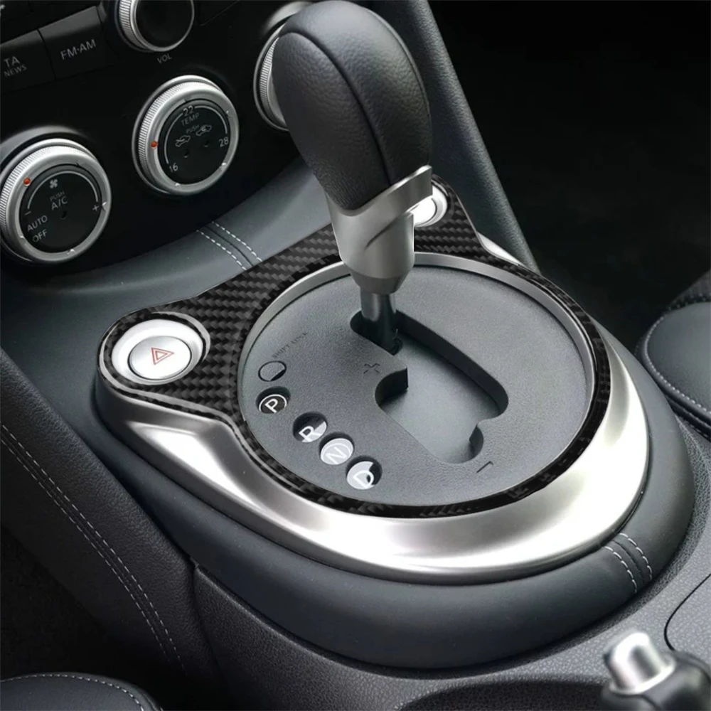 

Накладка на панель переключения передач из углеродного волокна для Nissan 370z 2009 +, украшение интерьера, автомобильные аксессуары, наклейки для ...