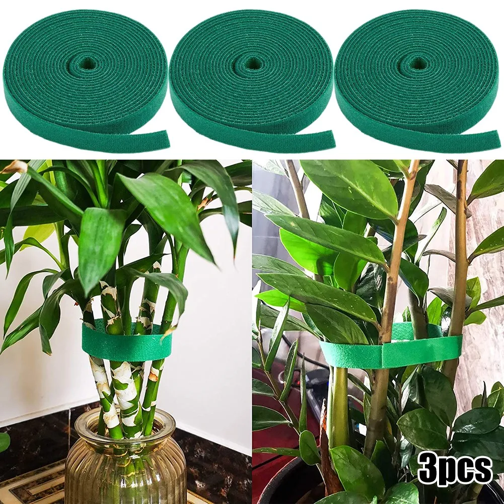 3 Rolls Plant Ties Nylon Plant Bandage Velcro Tie Garden Plant Shape Tape Hook  Loop Bamboo Cane Wrap Support Garden Accessories