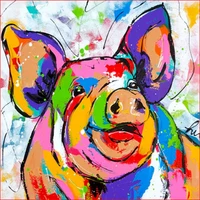 pig colorful paint by numbers for adults canvas unframed 40x50 acrylic paintings coloring drawing by numbers home decoration art