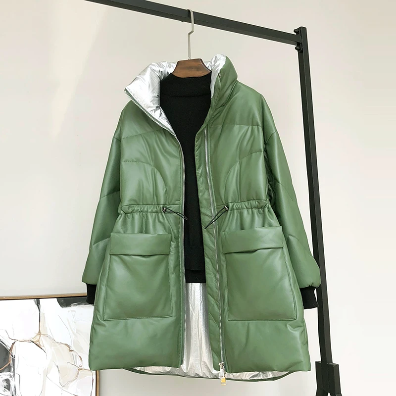 Женская куртка из натуральной кожи овчины зимнее пальто женская одежда 2019