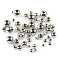 hgklbb stainless steel beads spacer round ball metal loose beads for jewelry making 34568mm bracelet diy accessories finding